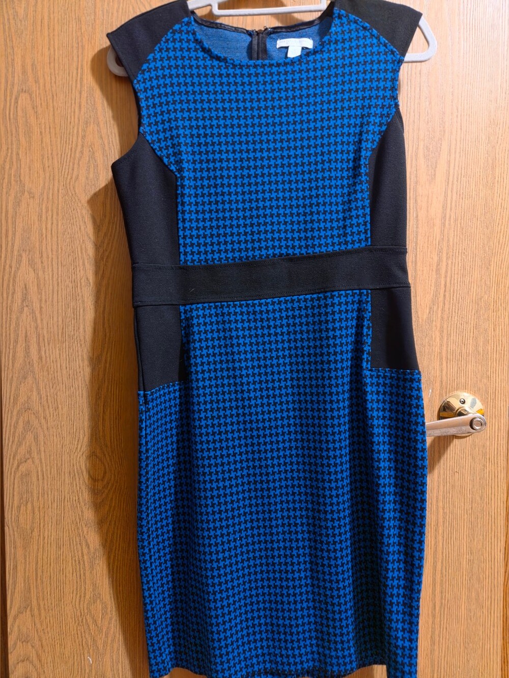 New York & Company Blue and Black Sheath Dress